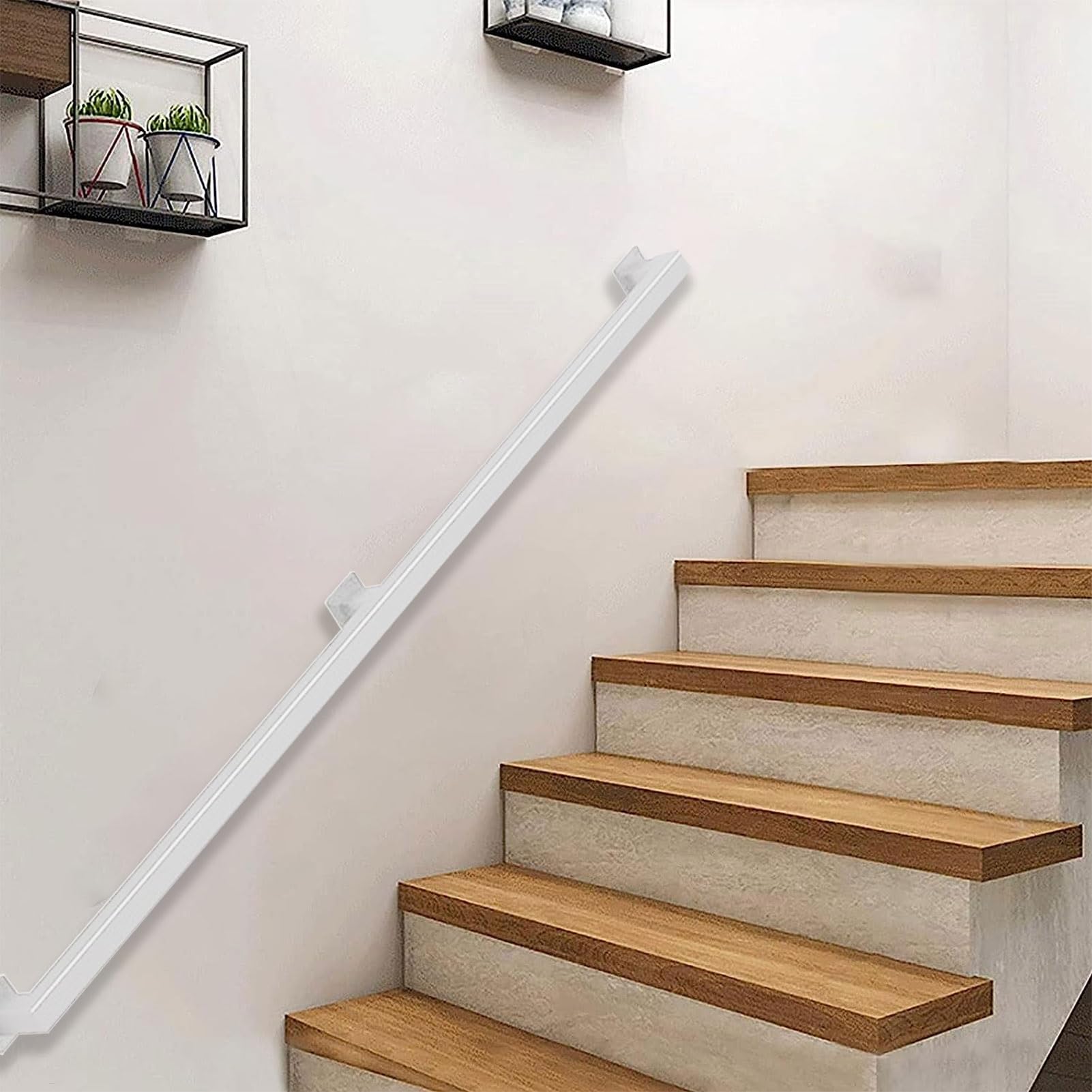 ウッド手摺り 80cm 階段手すり 壁手すり 木とアイアン ウッド手摺り